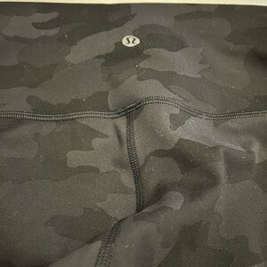 Lululemon black camo leggings, size 8.
